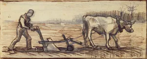 At the Plough, from a series of four drawings representing the four seasons (pencil At the Plough, from a series of four drawings representing the four seasons (pencil