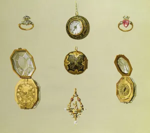 Pocket Watches, Plate XVIII from The Royal House of Stuart, published 1890 Pocket Watches, Plate XVIII from The Royal House of Stuart, published 1890
