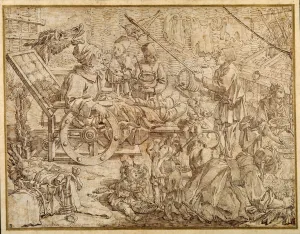 Polcinello invalided with gout (pen & ink on paper) Polcinello invalided with gout (pen & ink on paper)