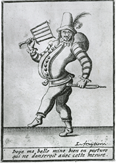 Polichinelle (engraving) (b/w photo) Polichinelle (engraving) (b/w photo)