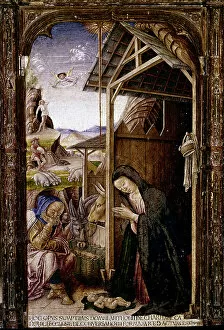 Shepherdess Collection: Polyptych of Conversano, detail of the Nativity, 1475 (tempera on panel)