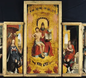 Polyptych of the Glorification of the Holy Trinity, central panel depicting the Trinity Polyptych of the Glorification of the Holy Trinity, central panel depicting the Trinity