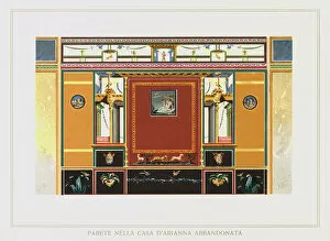 Pompey Gallery: Pompei: Parete Nella Casa D Arianna Abbandonata (colour litho)