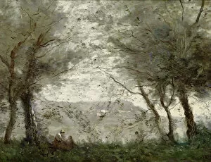 Images Dated 4th December 2006: The Pond at Ville-d Avray through the Trees, 1871 (oil on canvas)