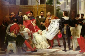 Pope Julius II ordering Bramante, Michelangelo and Raphael to construct the Vatican and St Pope Julius II ordering Bramante, Michelangelo and Raphael to construct the Vatican and St