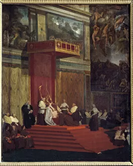Pope Pius VII (1742 - 1823) pope from 1800 to 1823 holding chapel