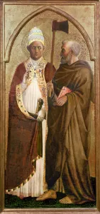 A Pope (St. Gregory?) and St. Matthias, c.1428-29 (tempera on panel) A Pope (St. Gregory?) and St. Matthias, c.1428-29 (tempera on panel)