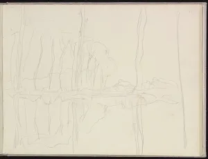 Poplar trees on the river Epte (pencil on paper) Poplar trees on the river Epte (pencil on paper)