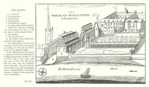 The Porcelain Manufactory at Worcester (colour litho) The Porcelain Manufactory at Worcester (colour litho)