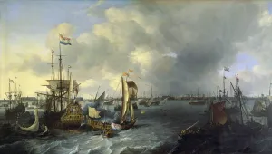The Port of Amsterdam, view of the Ij, 1666 (oil on canvas) The Port of Amsterdam, view of the Ij, 1666 (oil on canvas)
