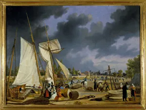 The port of Caen, by Louis Garneray, sd. circa 1820, Oil on canvas, H. 0, 330; L. 0, 460 The port of Caen, by Louis Garneray, sd. circa 1820, Oil on canvas, H. 0, 330; L. 0, 460