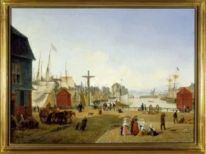 The Port of Honfleur, by Louis Garneray, sd. circa 1820, Oil on canvas, H. 0, 330; L The Port of Honfleur, by Louis Garneray, sd. circa 1820, Oil on canvas, H. 0, 330; L