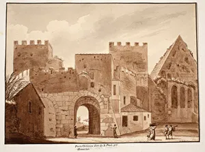 The Porta Ostiensis or San Paolo, built by Honorius, 1833 (etching with brown wash) The Porta Ostiensis or San Paolo, built by Honorius, 1833 (etching with brown wash)