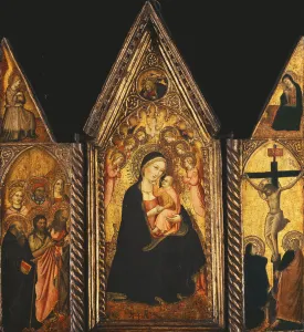 A Portable Triptych with the Madonna and Child Enthroned with Angels A Portable Triptych with the Madonna and Child Enthroned with Angels