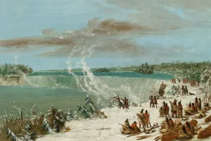 Portage Around the Falls of Niagara at Table Rock, 1847- 48 (oil on canvas) Portage Around the Falls of Niagara at Table Rock, 1847- 48 (oil on canvas)
