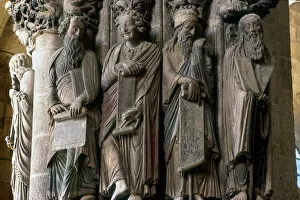 Santiago De Compostela Gallery: Detail of the Portico of Glory (portco de la gloria): Group of prophets