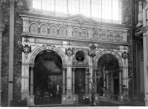 Portico of the Silversmith Pavilion at the Universal Exhibition, Paris, 1889 (b/w photo) Portico of the Silversmith Pavilion at the Universal Exhibition, Paris, 1889 (b/w photo)