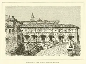 Portion of the Borgia Palace, Gandia (engraving) Portion of the Borgia Palace, Gandia (engraving)