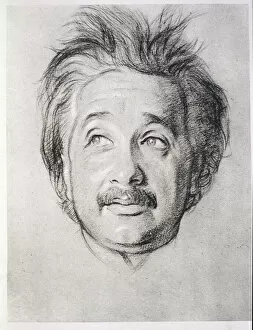Sir William Rothenstein Gallery: Portrait of Albert Einstein (1879-1955) (litho)