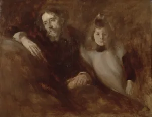 Portrait of Alphonse Daudet (1840-97) and his daughter Edmee, 1891 (oil on canvas) Portrait of Alphonse Daudet (1840-97) and his daughter Edmee, 1891 (oil on canvas)
