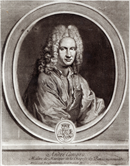 Portrait of Andre Campra (1660-1744) (engraving) Portrait of Andre Campra (1660-1744) (engraving)