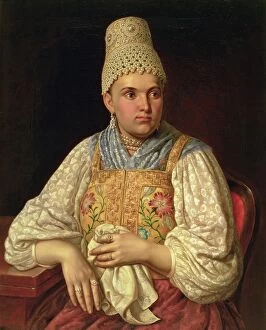 Earrings Gallery: Portrait of Anna Petrovna Filatova, c.1840 (pair of 74387)