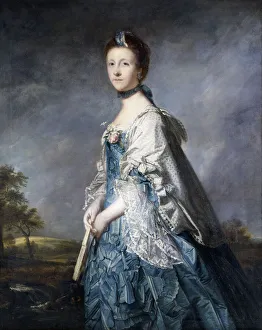 Portrait of Anne, Countess Winterton, Standing three-quarter length, Wearing a Blue Dress Portrait of Anne, Countess Winterton, Standing three-quarter length, Wearing a Blue Dress