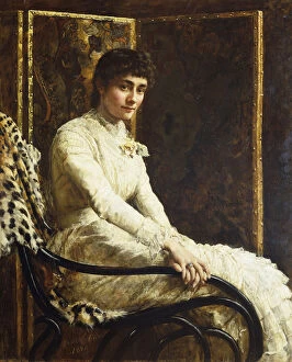 Images Dated 6th February 2012: Portrait of the Artists Wife Marian Huxley in her Wedding Dress