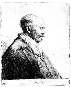 Portrait of a bald-headed man, 1630 (etching) Portrait of a bald-headed man, 1630 (etching)