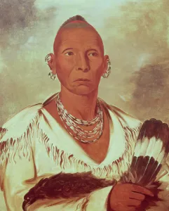 Portrait of Black Hawk, Indian Chief (colour litho) Portrait of Black Hawk, Indian Chief (colour litho)