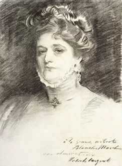Portrait of Blanche Marchesi, 1910 (black chalk on paper)