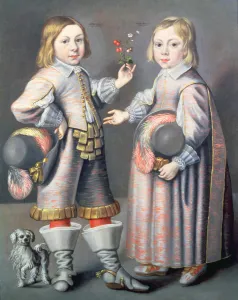 Similarity Gallery: A Portrait of a Boy aged Four and a Girl aged three with a Small Dog
