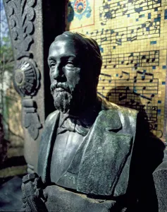 Portrait bust of Alexander Borodin (1833-87) from his tomb (bronze) Portrait bust of Alexander Borodin (1833-87) from his tomb (bronze)