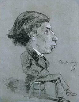 Images Dated 21st November 2007: Portrait-charge, c. 1858 (black and white chalk)