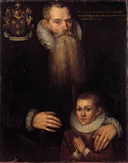 Portrait of Charles de Conde (1535-1602) and his son John in 1592 Painting of the Flemish