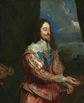 Charles 1 King Of England Collection: Portrait of Charles I (1600-1649), 17th century or later (oil on canvas)