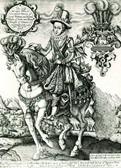 Order Of The Garter Gallery: Portrait of Charles I as a Prince (engraving) (b / w photo)