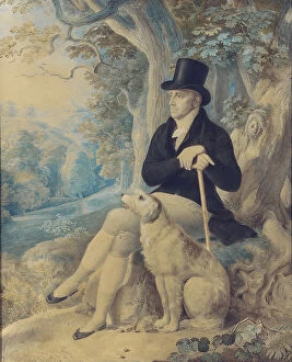 Portrait of Charles Lee, Rector of Wootton, full length, with a dog, in Wootton Park