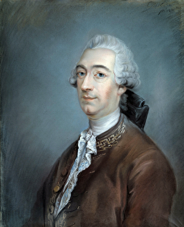Portrait of Claude Crebillon the son (1707-1777) Writer Painting by Jean Gautier d' Portrait of Claude Crebillon the son (1707-1777) Writer Painting by Jean Gautier d'