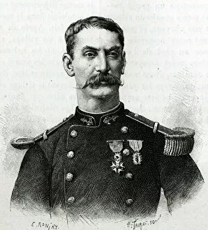 Portrait of Commander Joseph Gallieni, during the expediton in Africa (1879-1882)