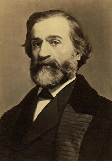 Female Musician Gallery: Portrait of the composer Giuseppe Verdi, c.1870 (gelatin silver print)