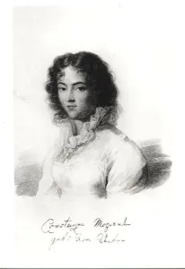 Portrait of Constanze Mozart (1762-1842) 1828 (litho) (b/w photo) Portrait of Constanze Mozart (1762-1842) 1828 (litho) (b/w photo)