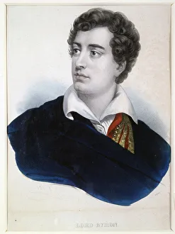 Portrait du poete Lord George Noel Byron (1788-1824) (Portrait of the poet Lord G.N.Byron) Portrait du poete Lord George Noel Byron (1788-1824) (Portrait of the poet Lord G.N.Byron)