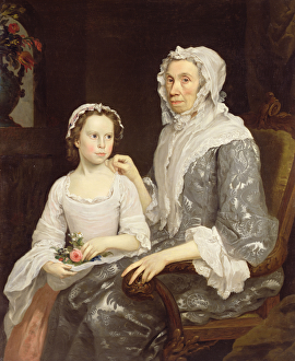 Portrait of an Elderly Lady and a Young Girl (oil on canvas) Portrait of an Elderly Lady and a Young Girl (oil on canvas)