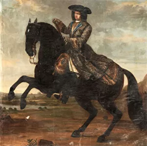 Portrait equestre de Charles XI de Suede (1655-1697) (Portrait of Charles XI of Sweden) - Oil on canvas (250x255 cm)