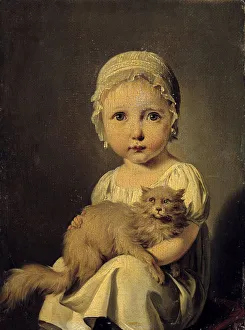 Portrait of Gabrielle Arnault (1811-1872) daughter of the artist Painting by Louis Portrait of Gabrielle Arnault (1811-1872) daughter of the artist Painting by Louis