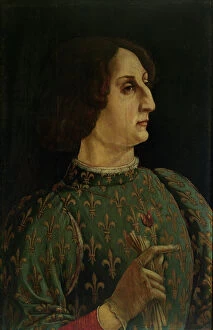 Portrait of Galeazzo Mario Sforza (1444-76) c.1471 (tempera on panel) (see also 50366)