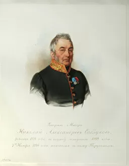 Portrait of General Nikolai Alexandrovich Sablukov (1776-1848) (From the Album of the Imperial Horse Guards) - Hau (Gau)