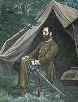 Maps Collection: Portrait of General Stonewall Jackson (colour litho)