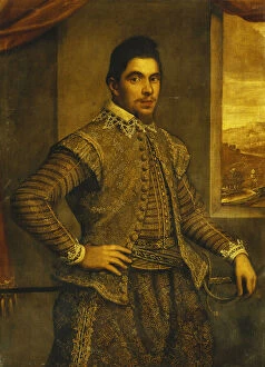 Images Dated 30th December 2011: Portrait of a Gentleman, Standing Three-Quarter Length, Wearing an Elaborately